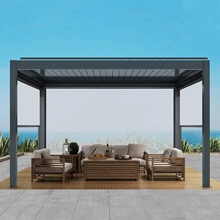 Aluminijumska pergola sa preklopnim rešetkama